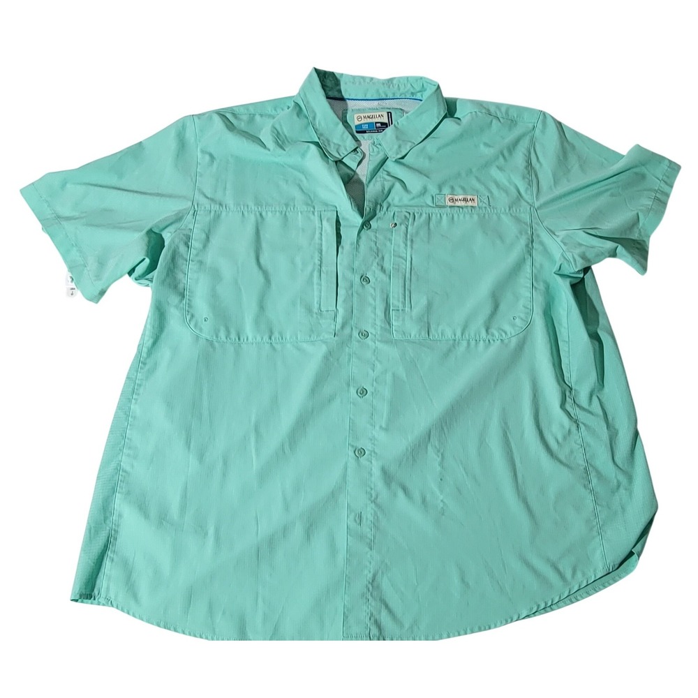Magellan Outdoors Fish Gear Mens 3XL Mint Green Fishing Shirt Relaxed Fit